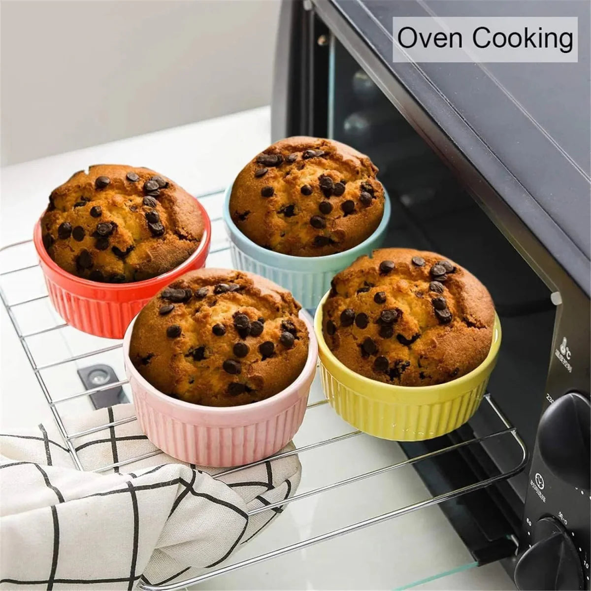 Set of 6 - Ceramic Baking Ramekin Bowl