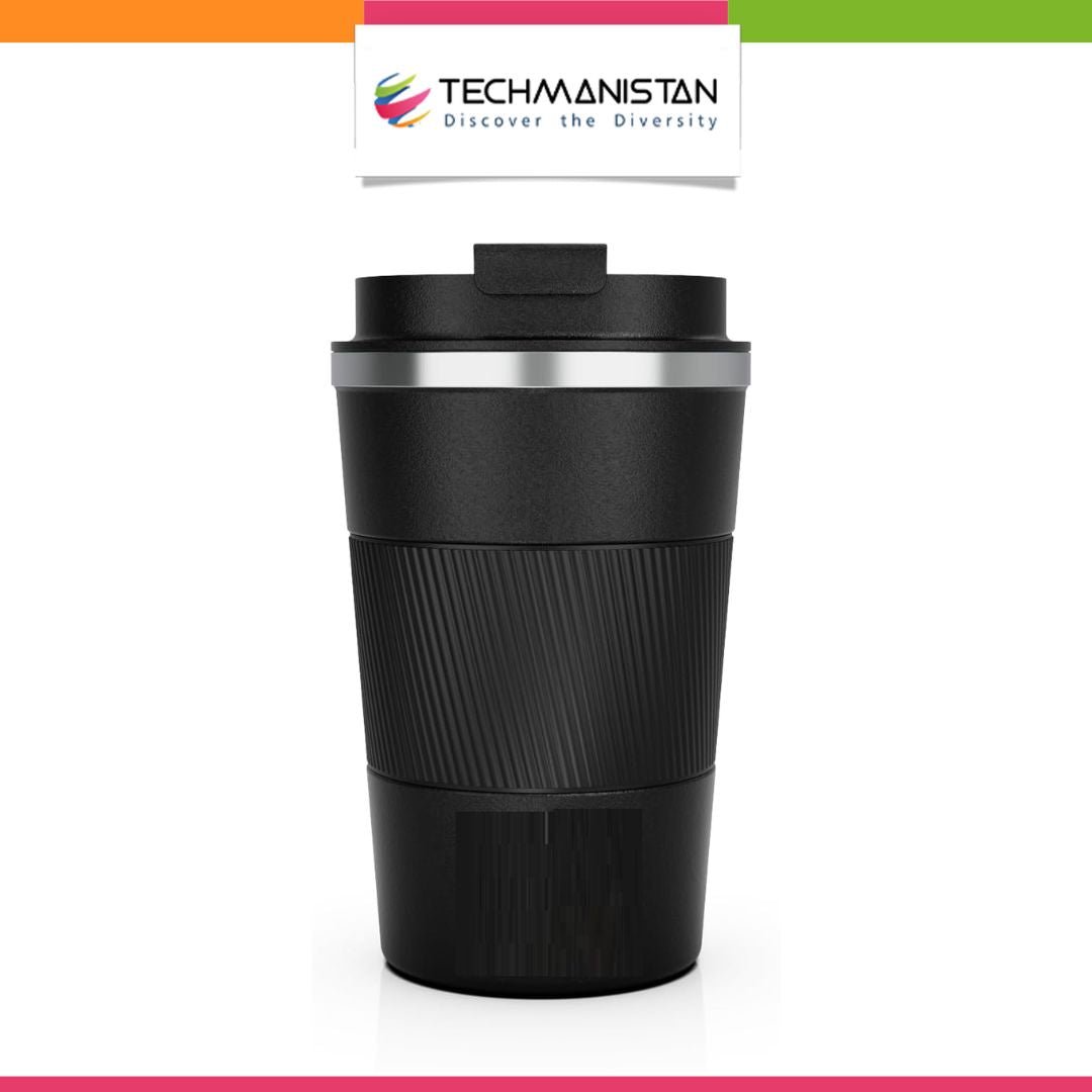 Stainless Steel Coffee Cup With Protective Leather Sleeve