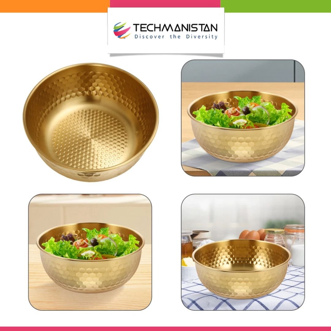Stainless Steel Hammer Pattern Mixing Bowl