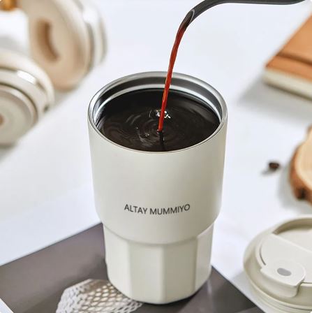 Stainless Steel Reusable Coffee Cup with Colored Lid