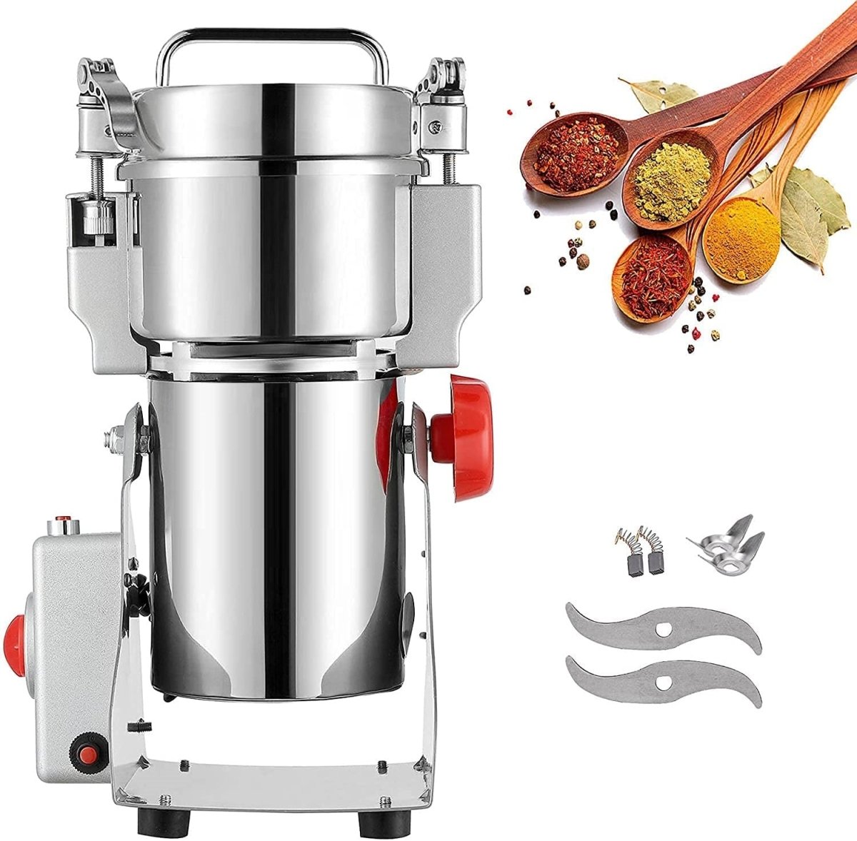 Techmanistan 400Grams High-Speed Electric Grain Grinder Mill Stainless Steel Powder Grinder