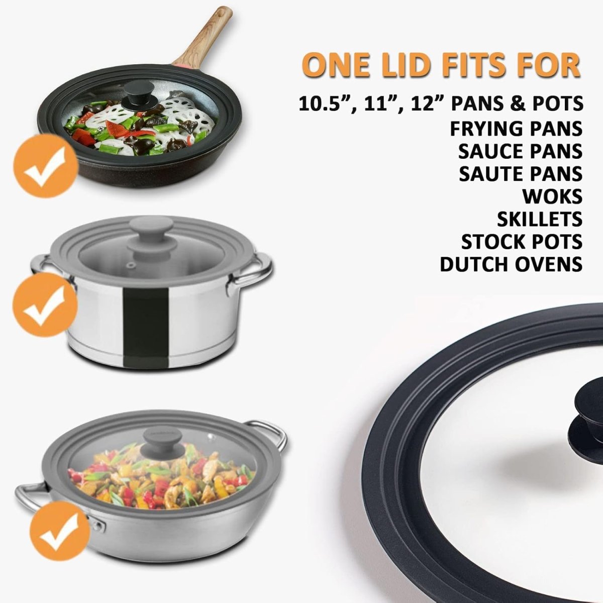 Universal Lid for Pots, Pans and Skillets